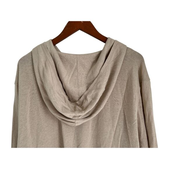 Bloomingdales Mens 2XL Hooded Henley Shirt Beige Linen Blend - Picture 5 of 7